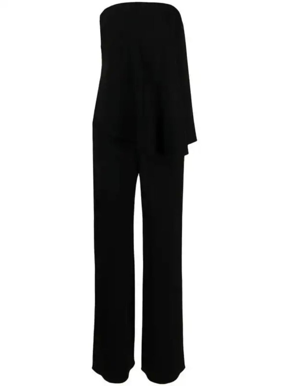 $1195 Emporio Armani Women's Black Asymmetrical Crepe Jumpsuit | Size IT42/US6